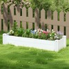 Wooakway 47" White PVC Outdoor Garden Fence Railing Planter Box for Flowers Vegetables - 3 of 4