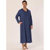 Lars Amadeus Men's Button Closure Side Split Hooded Sleeping Nightgown - 2 of 4