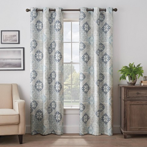 Martina Medallion Absolute Zero 100% Blackout Curtain Panel - Eclipse - image 1 of 3
