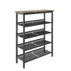 TIRAMISUBEST Industrial 5-Tier Shoe Rack - Adjustable Farmhouse Storage with 4 Mesh Shelves for Entryway, Living Room or Porch - 4 of 4