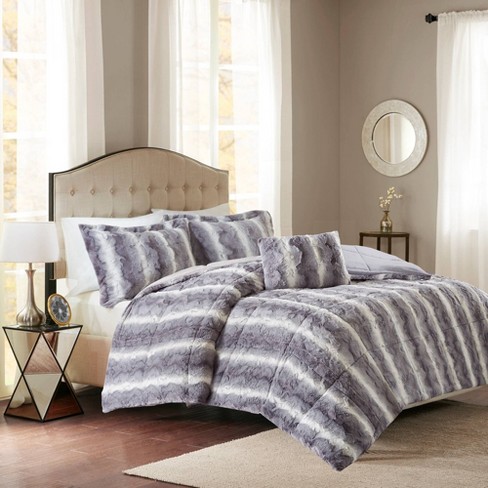 2pc Twin/twin Extra Long Margot Print Long Faux Fur Comforter Mini Set  Blush : Target