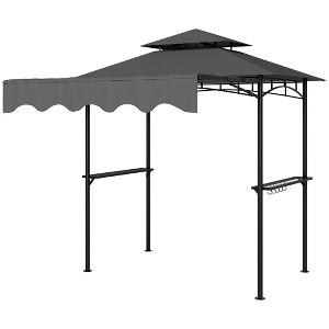Aghana Digitals Dark Gray Outdoor Grill Gazebo with Adjustable Awning, Double-Top Design, 2 Side - 1 of 4