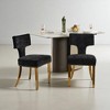 Set of 2 Chenille Dining Chairs with Curved Backrest, Copper Nailhead Trim, Foam Cushion & Brushed Stainless Steel Legs for Kitchen, Dining Room - 2 of 4