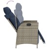 vidaXL 3 Piece Patio Dining Set with Cushions Gray Poly Rattan - 31.5" Table Length Sharp Leg 2 Items - 4 of 4