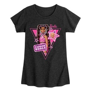 Girls' - Barbie - Fashion Goals Fitted Short Sleeve Graphic T-Shirt - 1 of 4