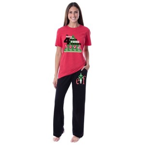 Elf The Movie Womens' Buddy Elves Four Main Food Groups Sleep Pajama Set Multicolored - 1 of 3