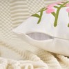 REGALWOVEN Boho Decorative  Covers Embroidery Flowers Square Throw Pillow 18 x 18 Inch 2 Packs - 3 of 4