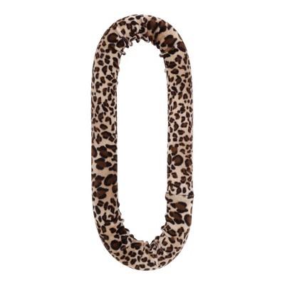 Unique Bargains Women's Small Leopard Print Hair Rollers 11.42"x5.31" Brown 1pc