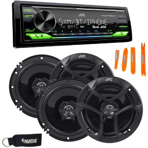 JVC KD-X370BTS Digital Media ReceiverW/ BT, USB, SiriusXM Ready, Amazon Alexa + Two Pairs Of JVC 6.5" Speakers - 1 of 4