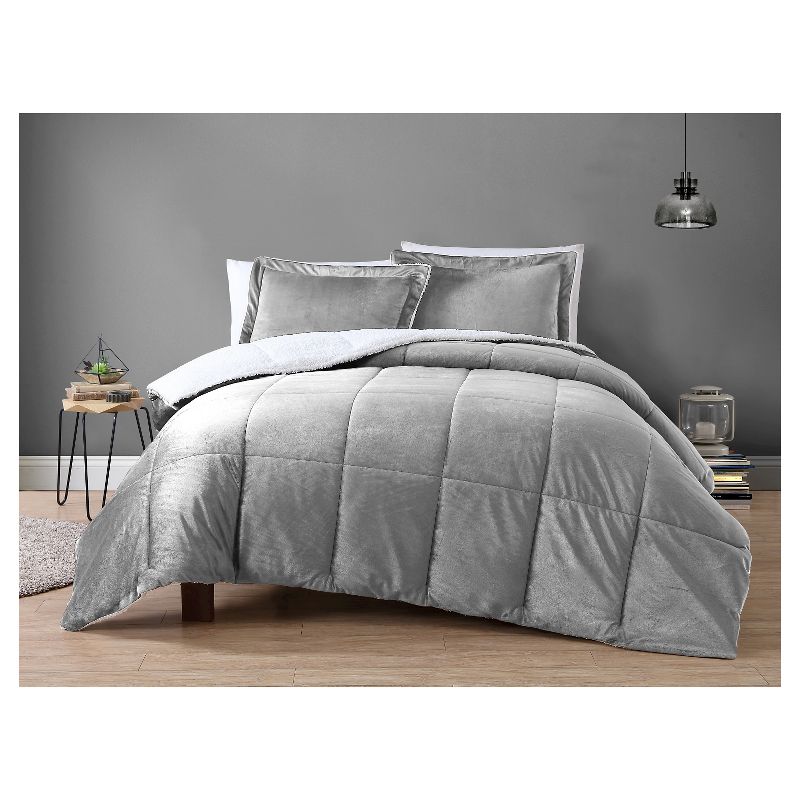 VCNY Micro Mink Faux Shearling Comforter Set, 4 of 6