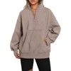 Coolmee Womens Quarter Zip Oversized Sweatshirts Fleece Pullover Hoodies Casual Mock Neck Sweater Fall Workout Jacket - 3 of 4