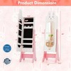Costway Kids Jewelry Cabinet Standing Children Jewelry Organizer with Full-Length Mirror White/Pink - 3 of 4
