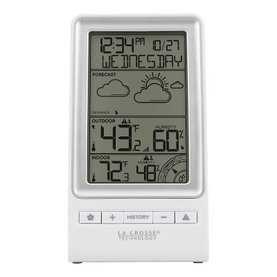 La Crosse Technology® Electric/battery-powered Color-lcd Wireless 2-piece  Digital Personal Weather Station With Hygrometer And Calendar : Target