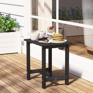 Tree City Outdoor Side Table, 18" Weather-Resistant HDPE Patio End Table for Adirondack Chair, Durable Small Table for Porch, Yard & Garden - 1 of 4