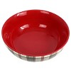 Gibson 8.6 Inch Holiday Plaid Stoneware Serving Bowl in Red - 2 of 4