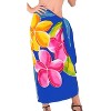 LA LEELA Women's Summer Beachwear Sarong Bikini Wraps Swim Cover Up Wrap Skirt Swimwear Swimsuit Beach Coverups for Women One Size Blue,Floral - 4 of 4