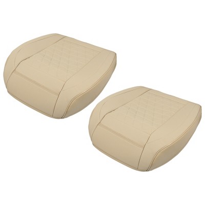 Unique Bargains Universal Front Car Seat Cushion Cover Protector Comfortable Pad PU Leather 2 Pcs
