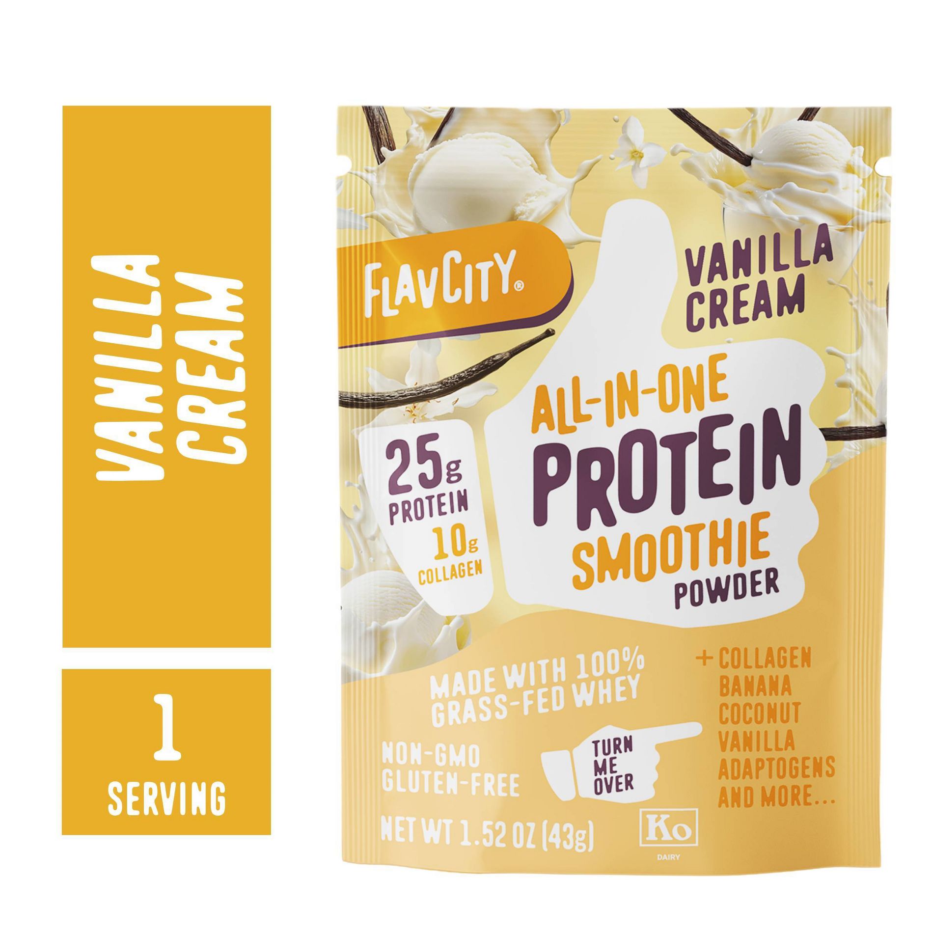 FlavCity Single Serve Protein Smoothie Powder - Vanilla Cream