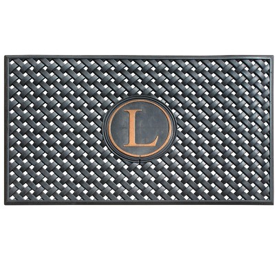 A1HC Natural Rubber Large Monogrammed Door Mat 24" x 39" Scrapes Shoes Clean of Dirt & Grime Doormat