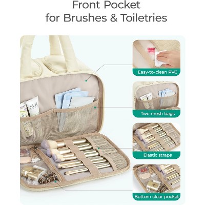 Travel Toiletry Bag, Puffy Large Toiletry Bag for Women, Lightweight Cosmetic Makeup Bag Organizer with Handle