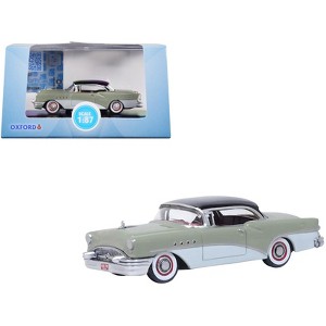 1955 Buick Century Windsor Gray and Dover White with Carlsbad Black Top 1/87 (HO) Scale Diecast Model Car by Oxford Diecast - 1 of 4
