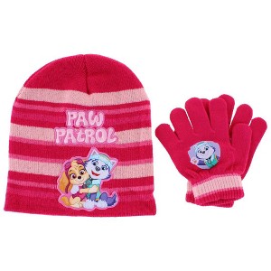 Textiel Trade Girl's One Size Paw Patrol Skye & Everest Winter Beanie and Gloves Set - 1 of 3