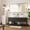 Whizmax Black Metal Framed Bathroom Mirror for Over Sink,  Vanity Rounded Rectangle Wall Mirror Wall Mounted Home Decor - 3 of 4