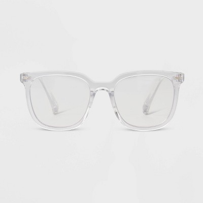 Clear plastic 2024 rim glasses