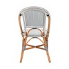 bali & pari Genica Two Tone Weaving and Rattan Bistro Chair Navy Blue/White/Natural Rattan - 4 of 4