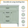 36"W Bathroom Vanity with Ceramic Sink, Freestanding Bathroom Sink Cabinet with Flip-Out Top Drawer & Soft-Closing Doors - ModernLuxe - 3 of 4