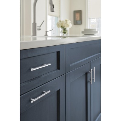 Polished Chrome Modern Bar Cabinet Pull with Mounting Hardware