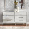 Sussex 6 Drawer Dresser White - Lifestorey: Solid Rubberwood Legs, MDF, Modern Farmhouse Style - 3 of 4