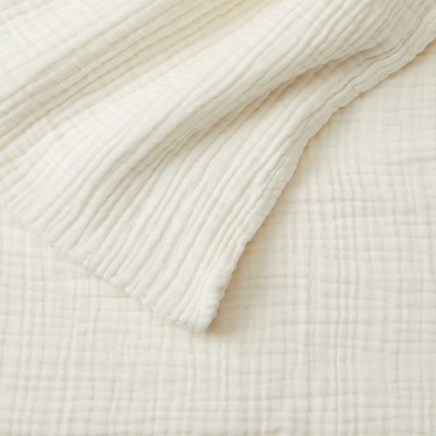 King Size Off-White Cotton Muslin Reversible Blanket