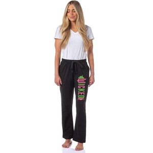 Wicked Women's Movie Film Face Silhouette Logo Pajama Pants For Adults Black - 1 of 4