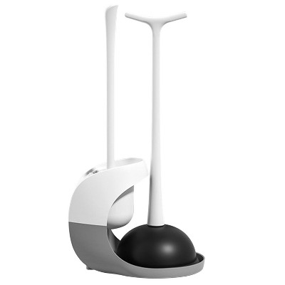 NewHome"Toilet Plunger and Brush Combo Set with Ventilated Holder & Caddy Stand for Bathroom Cleaning"BLACK