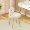 Vanity Chair with Back, Makeup Chair, Swivel Design,No Wheels,Small Upholstered Vanity Chair for Girls with Cute Bow Backrestst for Bedroom - 3 of 4