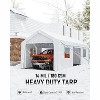 13x20 Foot Heavy Duty Carport Canopy, All-Weather Shelter with Removable Sidewalls, Front/Rear Doors, Includes Sandbags, for Vehicles & Equipment - 2 of 4
