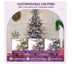 6ft/7.5ft Pre-Lit Flocked Layered Christmas Tree with Remote Control, Flocked Hinged Christmas Tree With 1338/1734 PE & PVC Mixed Branch Tips - 2 of 4