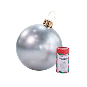Holiball 18" Outdoor Decorative Sculpture Silver - 1 of 1