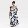 Women's Flutter Short Sleeve Tiered Maxi Empire Waist Dress - Ava & Viv™ - 3 of 3