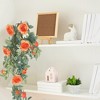 Unique Bargains Home Artificial Plant Plastic Silk Fake Hanging Rose Plants 33.5" - 3 of 4