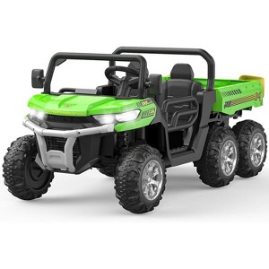 24V 2-Seater Ride On Dump Truck for Kids, 4WD 6-Wheel Electric Car with Parent Remote Control, Bluetooth Music & Dump Bed - 1 of 4