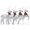 VidaXL Christmas Reindeers 4 pcs Silver 80 LEDs - 2 of 4