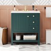 OUTSUPPLY Bathroom Storage Cabinets, Transitional Bathroom Vanity with Ceramic Sink, Solid Wood Frame, Soft-Close Doors - 2 of 4