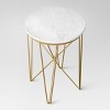 Marble Top Round Table Gold - Threshold™: Luxury Glam Steel Frame, No Assembly, Lacquered Finish - 3 of 4