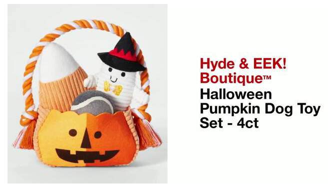 Halloween Pumpkin Dog Toy Set - 4ct - Hyde &#38; EEK! Boutique&#8482;, 2 of 7, play video