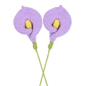 Unique Bargains Knitted Crochet Artificial Durable Artificial Flowers 2 Pcs - 1 of 4