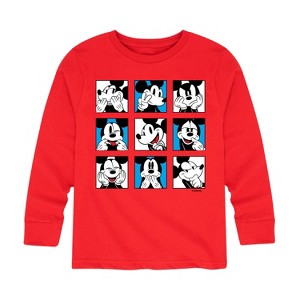 Boys' - Disney - Mickey Grid Long Sleeve Graphic T-Shirt - 1 of 4