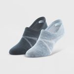 Peds Women's Merino Wool 2pk Sport No Show Socks - Light Gray/Black 5-10