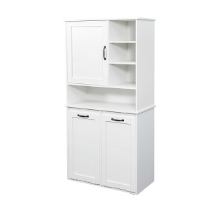 Dexmalle White Laundry Cabinet with Tilt-Out Laundry Hamper - 1 of 4